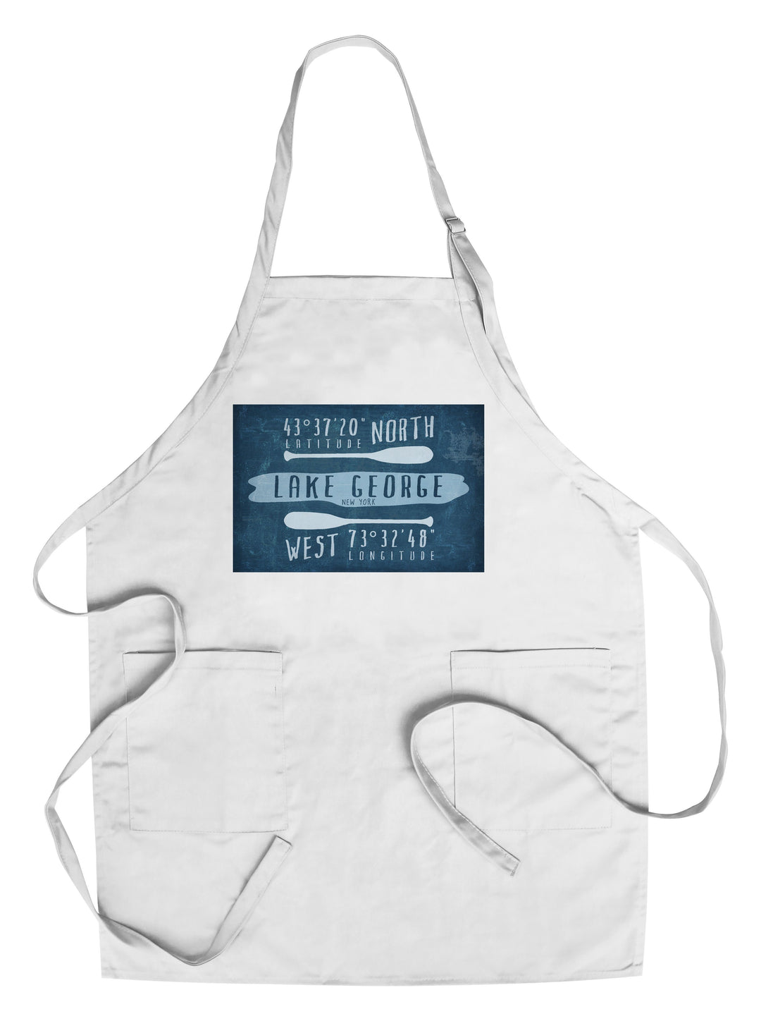 Lake George, New York, Lake Essentials, Latitude and Longitude, Organic Cotton Kitchen Tea Towels - Lantern Press