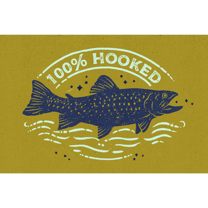 Lake Life Series, 100 Percent Hooked, Organic Cotton Kitchen Tea Towels - Lantern Press