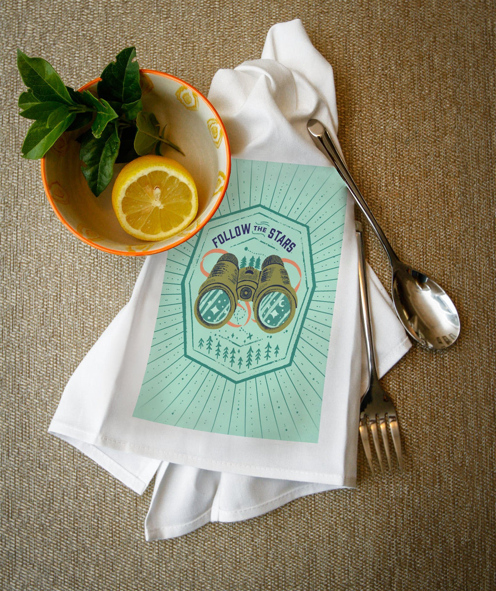 Lake Life Series, Follow The Stars, Organic Cotton Kitchen Tea Towels - Lantern Press