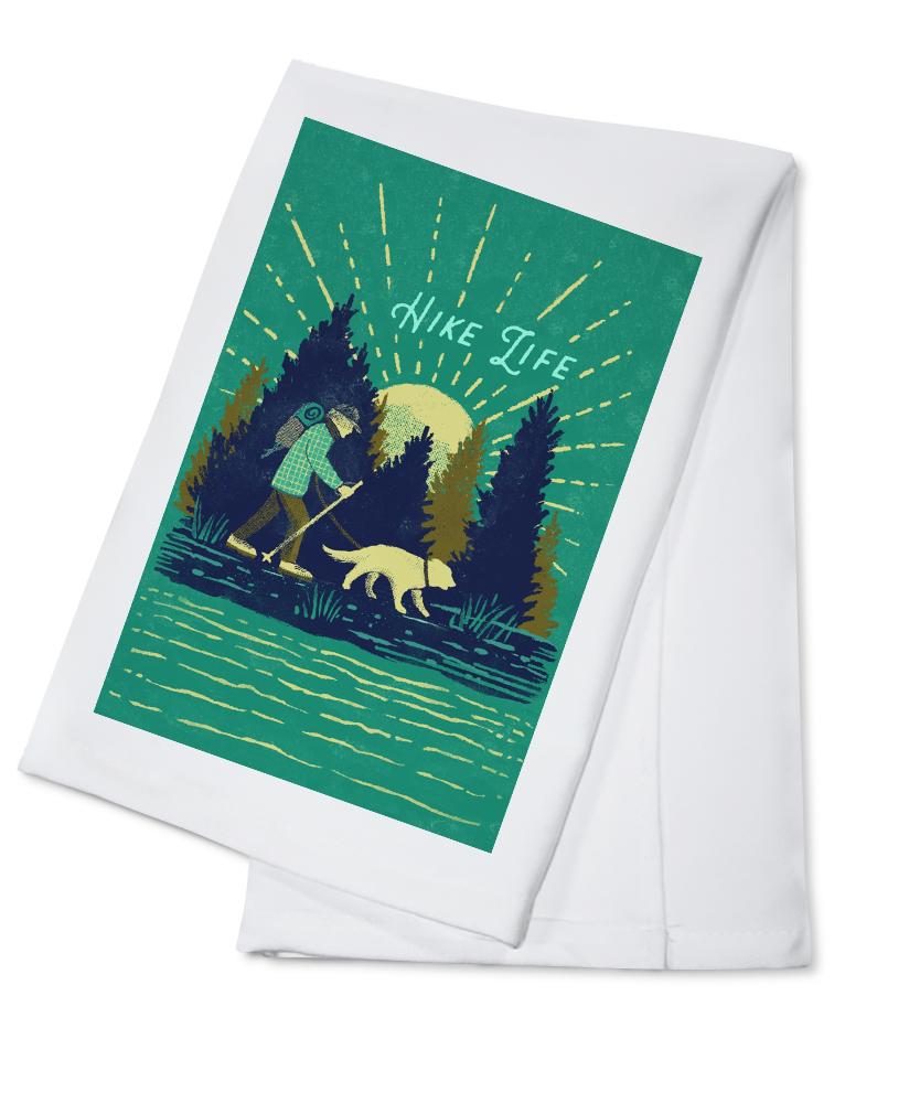 Lake Life Series, Hike Life, Organic Cotton Kitchen Tea Towels - Lantern Press