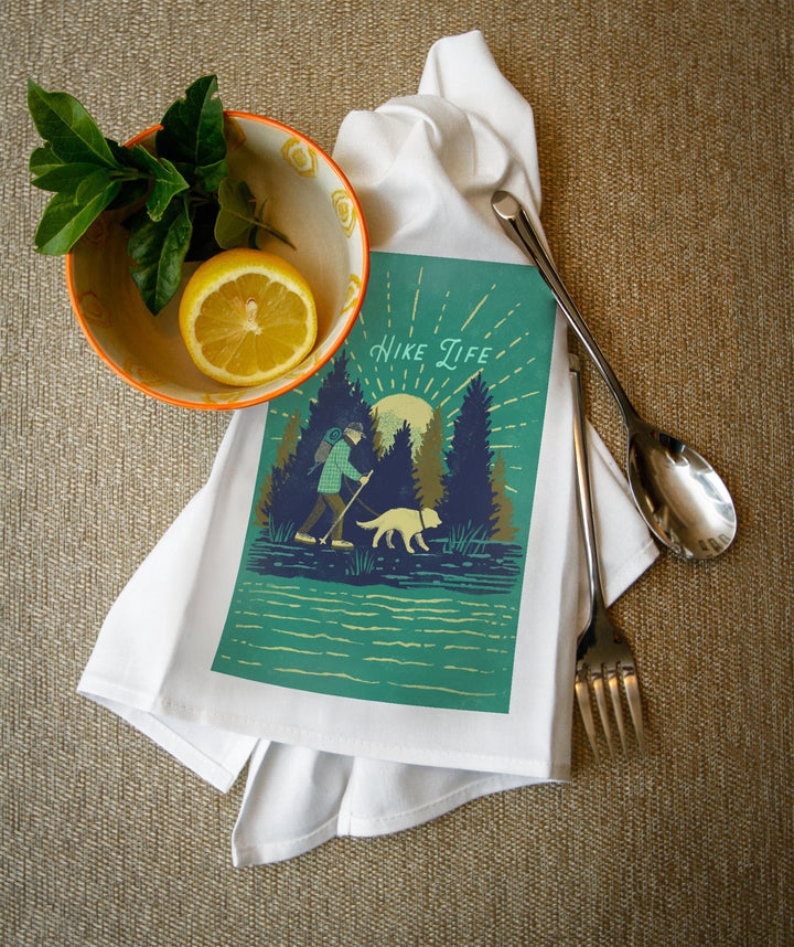 Lake Life Series, Hike Life, Organic Cotton Kitchen Tea Towels - Lantern Press
