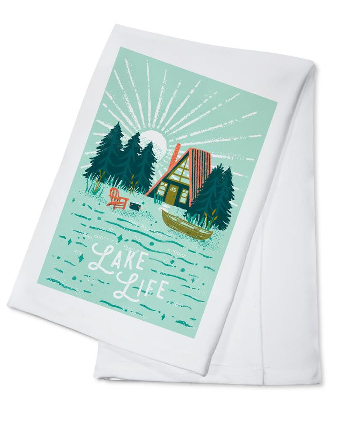 Lake Life Series, Lake Life, Organic Cotton Kitchen Tea Towels - Lantern Press