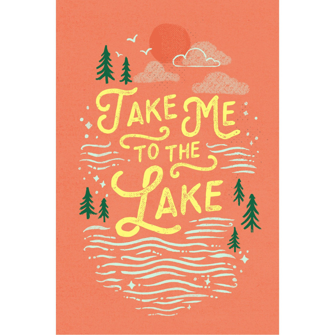 Lake Life Series, Take Me To The Lake, Organic Cotton Kitchen Tea Towels - Lantern Press