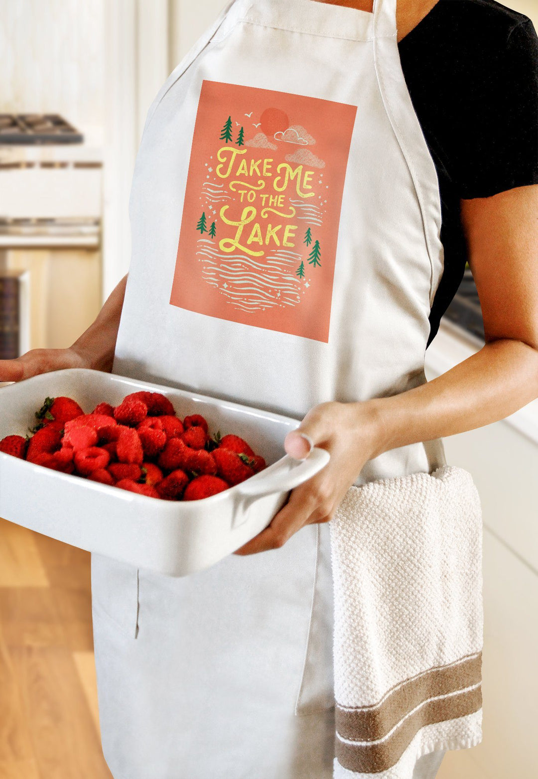 Lake Life Series, Take Me To The Lake, Organic Cotton Kitchen Tea Towels - Lantern Press