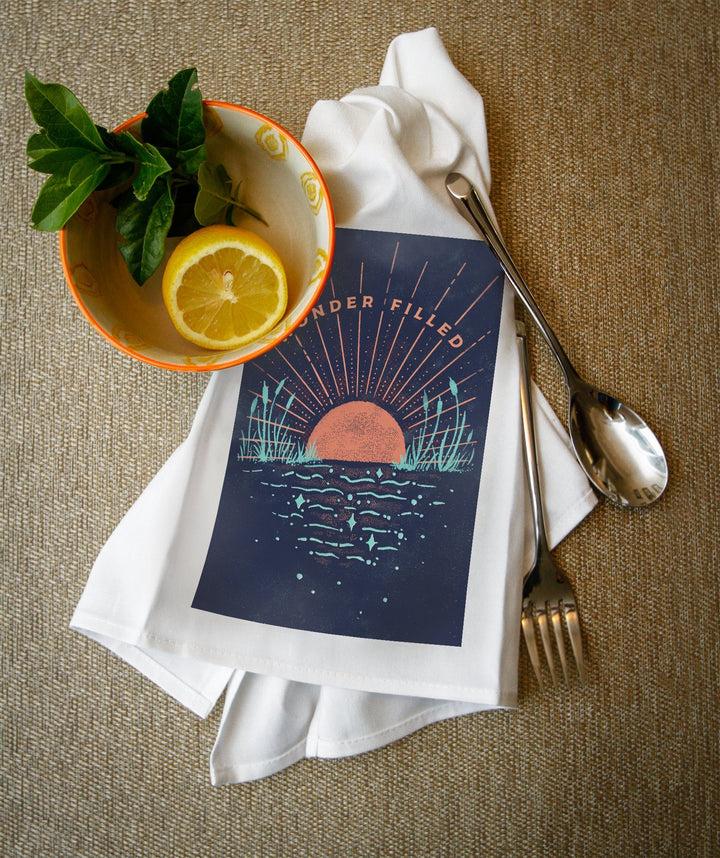 Lake Life Series, Wonder Filled, Organic Cotton Kitchen Tea Towels - Lantern Press