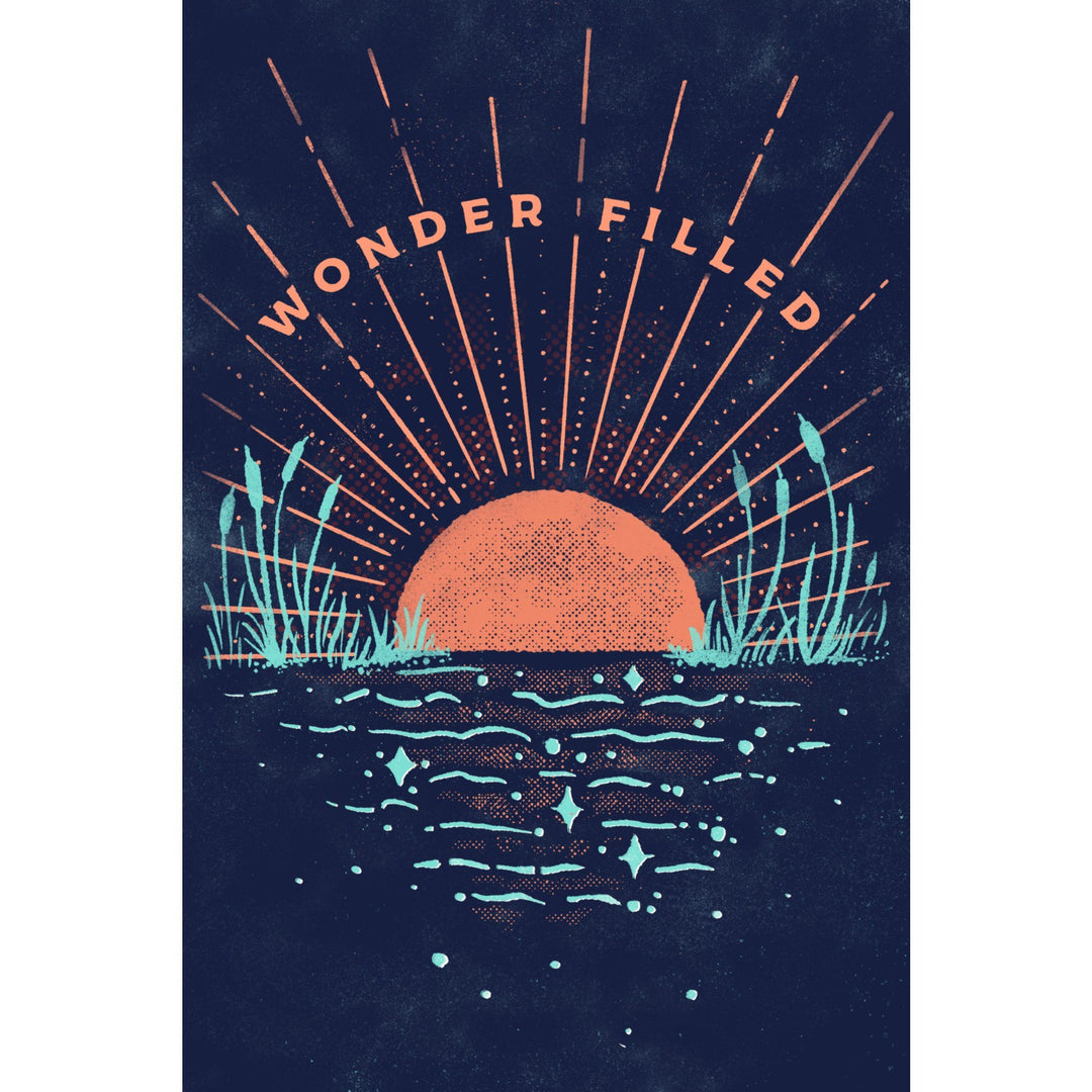 Lake Life Series, Wonder Filled, Organic Cotton Kitchen Tea Towels - Lantern Press