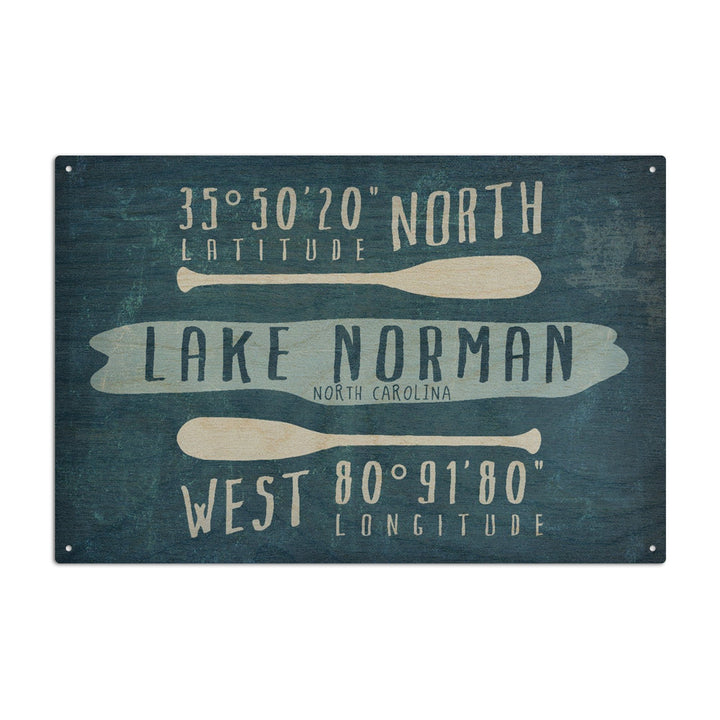 Lake Norman, North Carolina, Lake Essentials, Latitude & Longitude, Lantern Press Artwork, Wood Signs and Postcards - Lantern Press