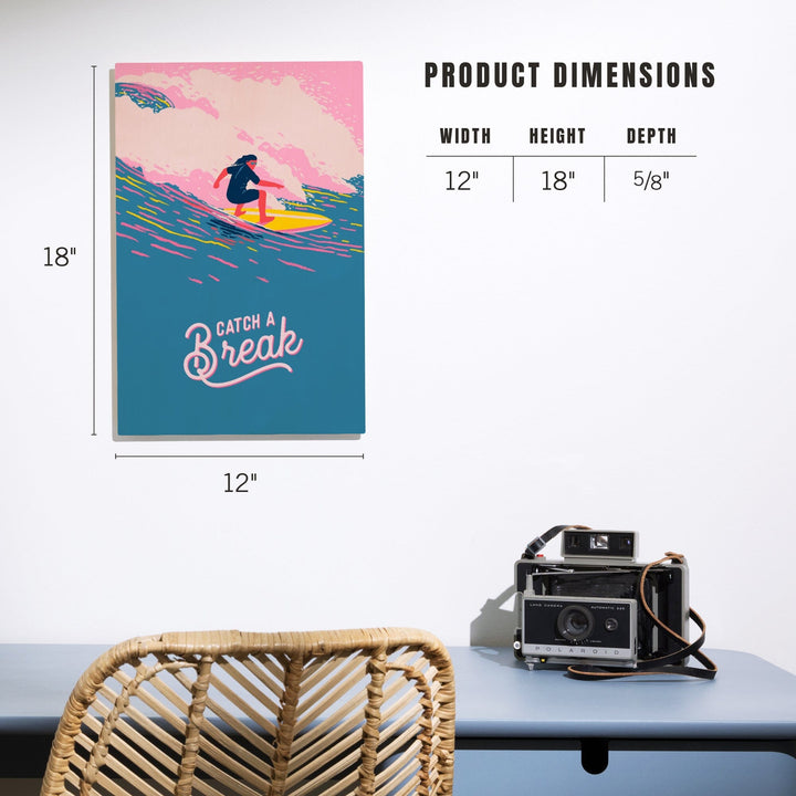 Life's A Ride Collection, Surfing, Catch a Break, Wood Signs and Postcards - Lantern Press