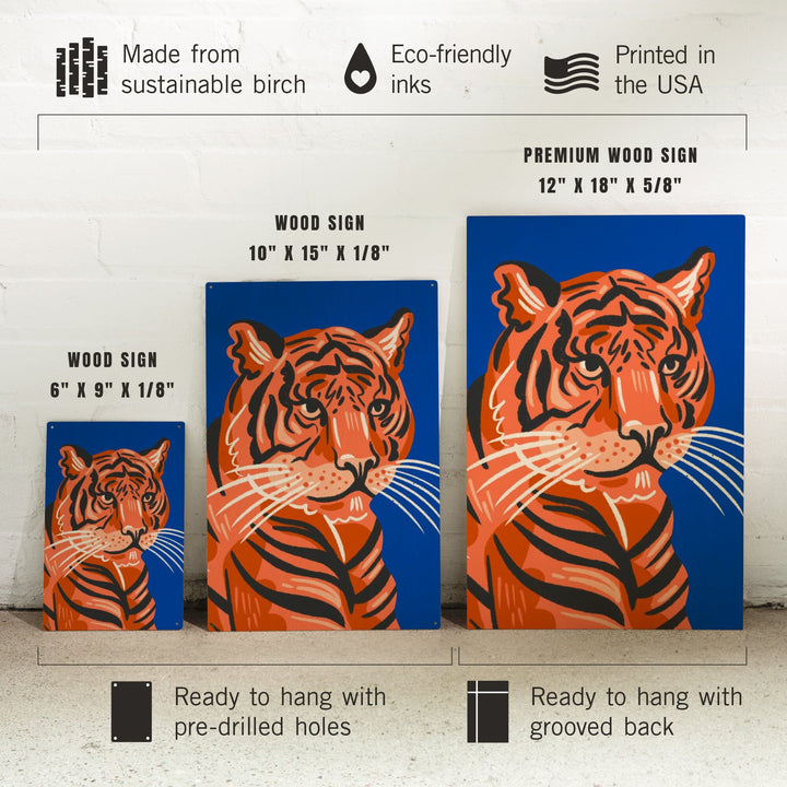Lush Environment Collection, Tiger Portrait, Wood Signs and Postcards - Lantern Press
