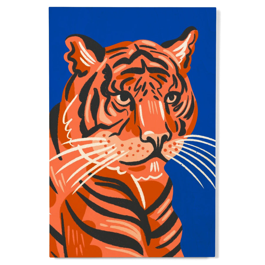 Lush Environment Collection, Tiger Portrait, Wood Signs and Postcards - Lantern Press