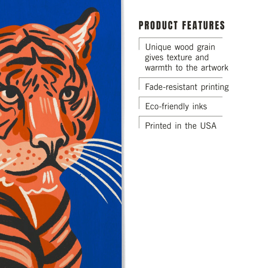 Lush Environment Collection, Tiger Portrait, Wood Signs and Postcards - Lantern Press