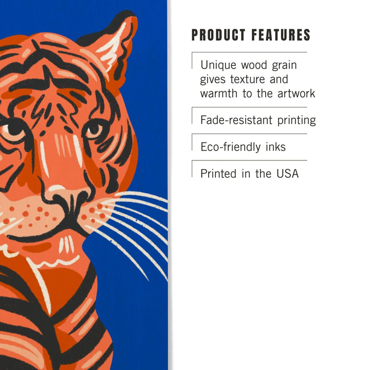Lush Environment Collection, Tiger Portrait, Wood Signs and Postcards - Lantern Press