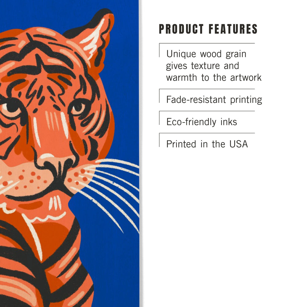 Lush Environment Collection, Tiger Portrait, Wood Signs and Postcards - Lantern Press