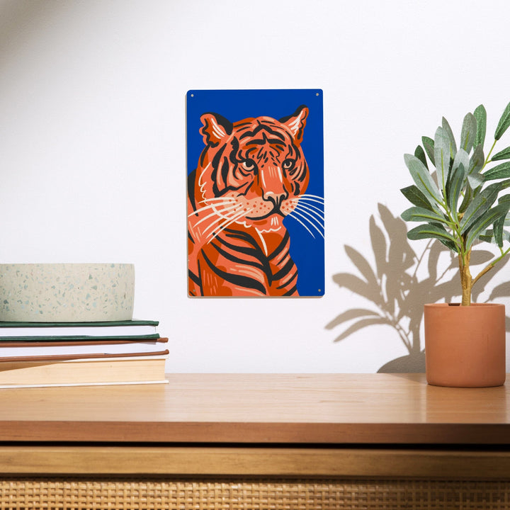 Lush Environment Collection, Tiger Portrait, Wood Signs and Postcards - Lantern Press