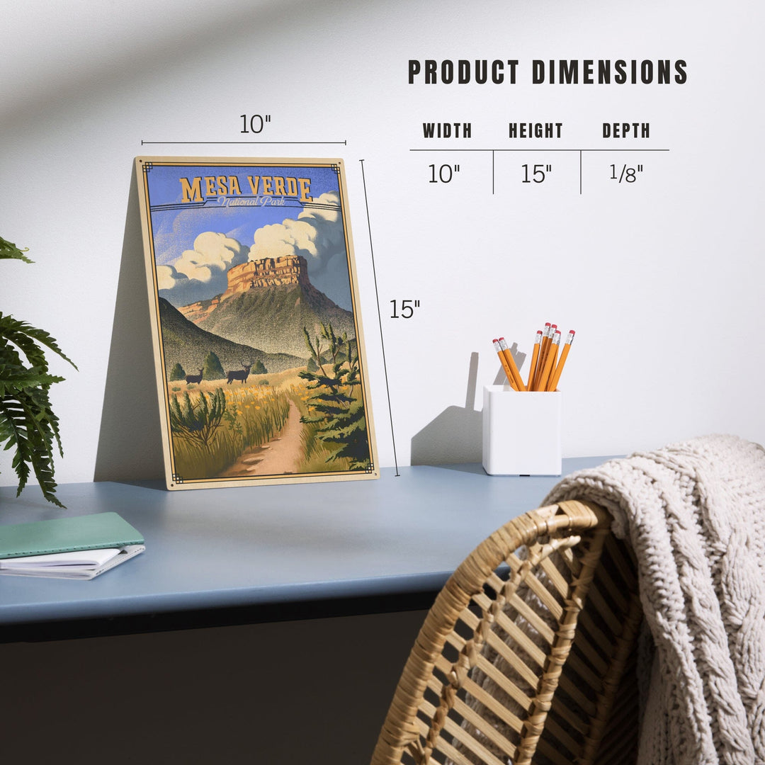 Mesa Verde National Park, Colorado, Lithograph, Lantern Press Artwork, Wood Signs and Postcards - Lantern Press