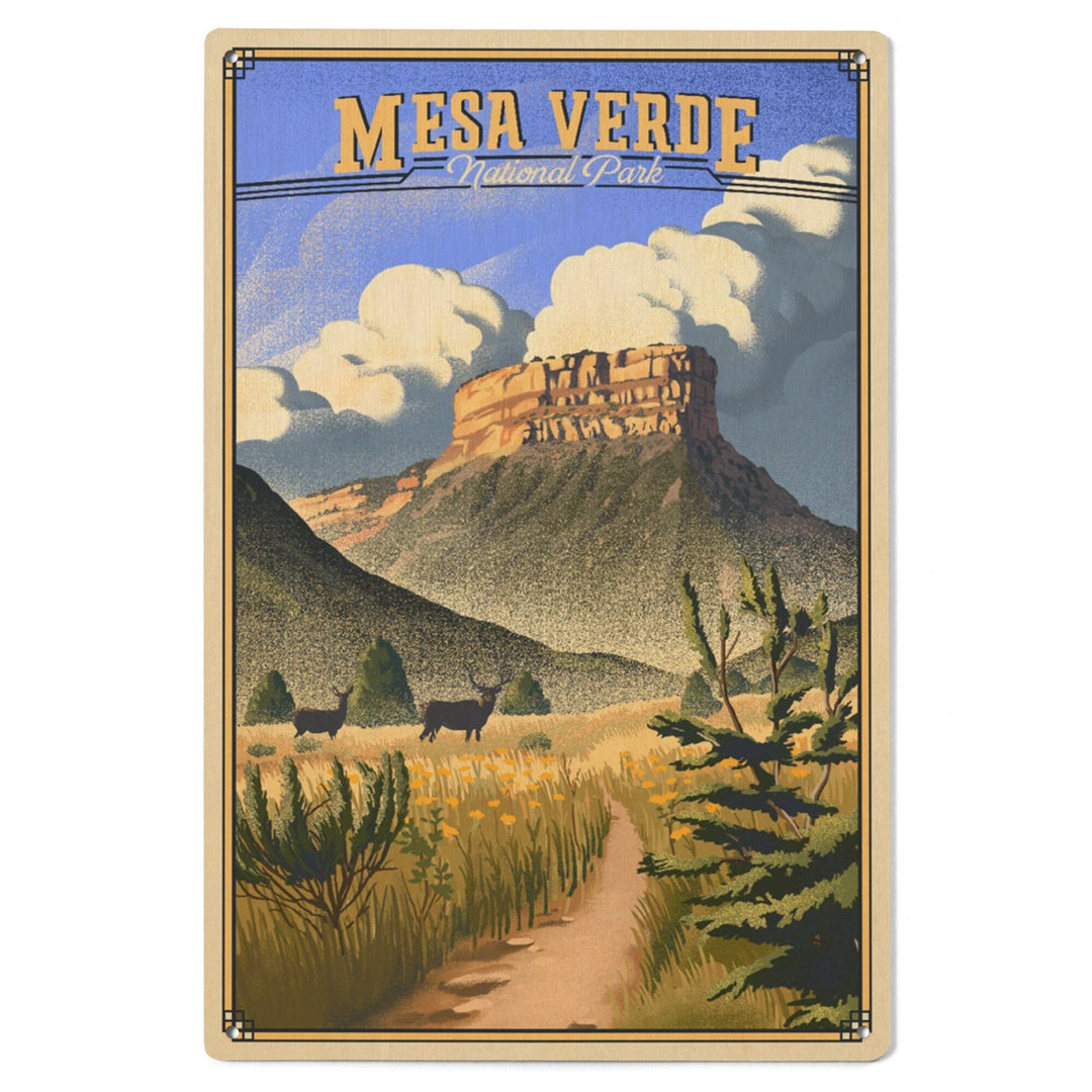 Mesa Verde National Park, Colorado, Lithograph, Lantern Press Artwork, Wood Signs and Postcards - Lantern Press