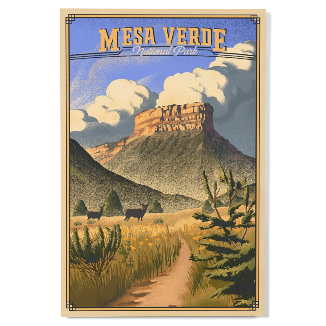Mesa Verde National Park, Colorado, Lithograph, Lantern Press Artwork, Wood Signs and Postcards - Lantern Press