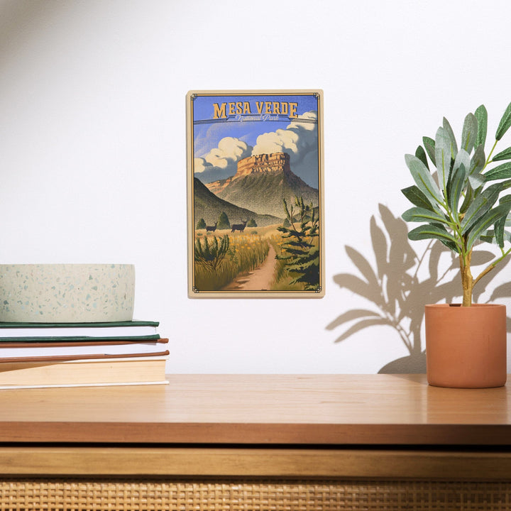 Mesa Verde National Park, Colorado, Lithograph, Lantern Press Artwork, Wood Signs and Postcards - Lantern Press