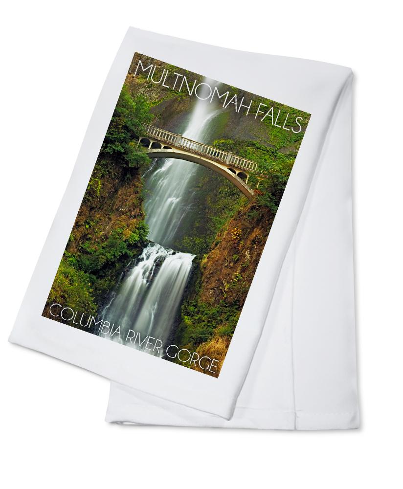 Multnomah Falls, Oregon, Fall Colors, Lantern Press Photography, Towels and Aprons Kitchen Lantern Press Cotton Towel
