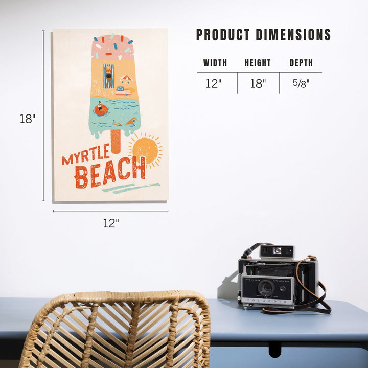 Myrtle Beach, South Carolina, Ice Cream, Lantern Press Artwork, Wood Signs and Postcards Wood Lantern Press