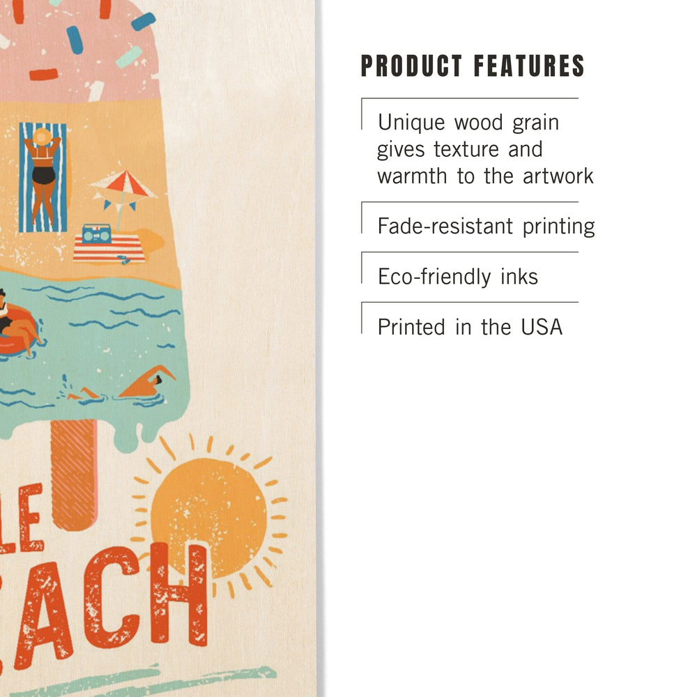 Myrtle Beach, South Carolina, Ice Cream, Lantern Press Artwork, Wood Signs and Postcards Wood Lantern Press