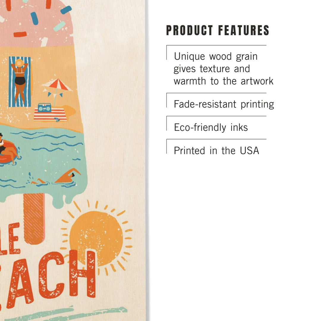 Myrtle Beach, South Carolina, Ice Cream, Lantern Press Artwork, Wood Signs and Postcards Wood Lantern Press