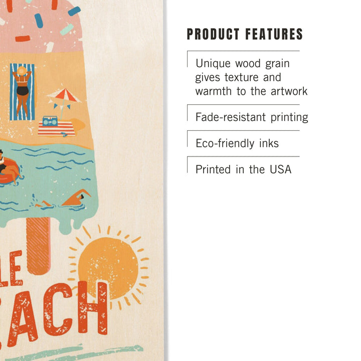 Myrtle Beach, South Carolina, Ice Cream, Lantern Press Artwork, Wood Signs and Postcards Wood Lantern Press