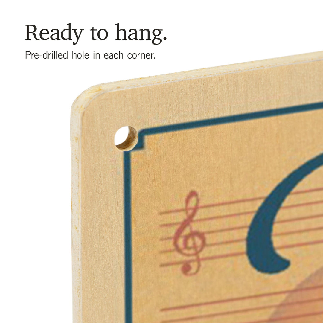 Nashville, Tennessee, Lithograph City Series, Lantern Press Artwork, Wood Signs and Postcards Wood Lantern Press