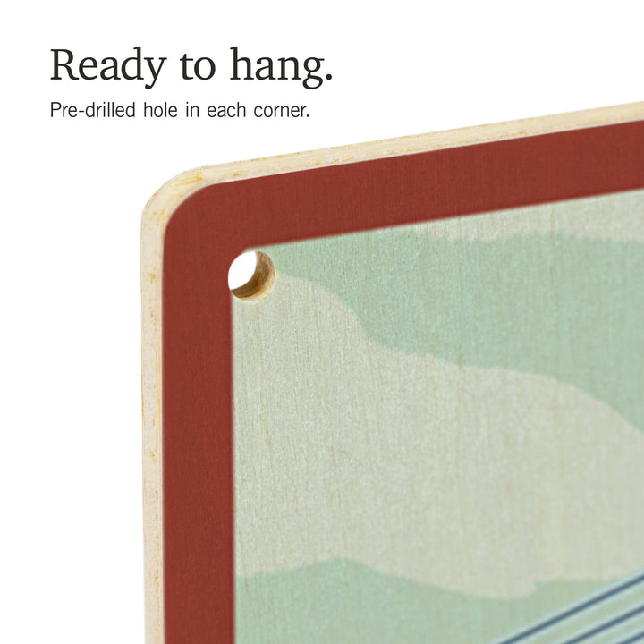 New Hampshire, Skier and Tram, Lantern Press Artwork, Wood Signs and Postcards Wood Lantern Press