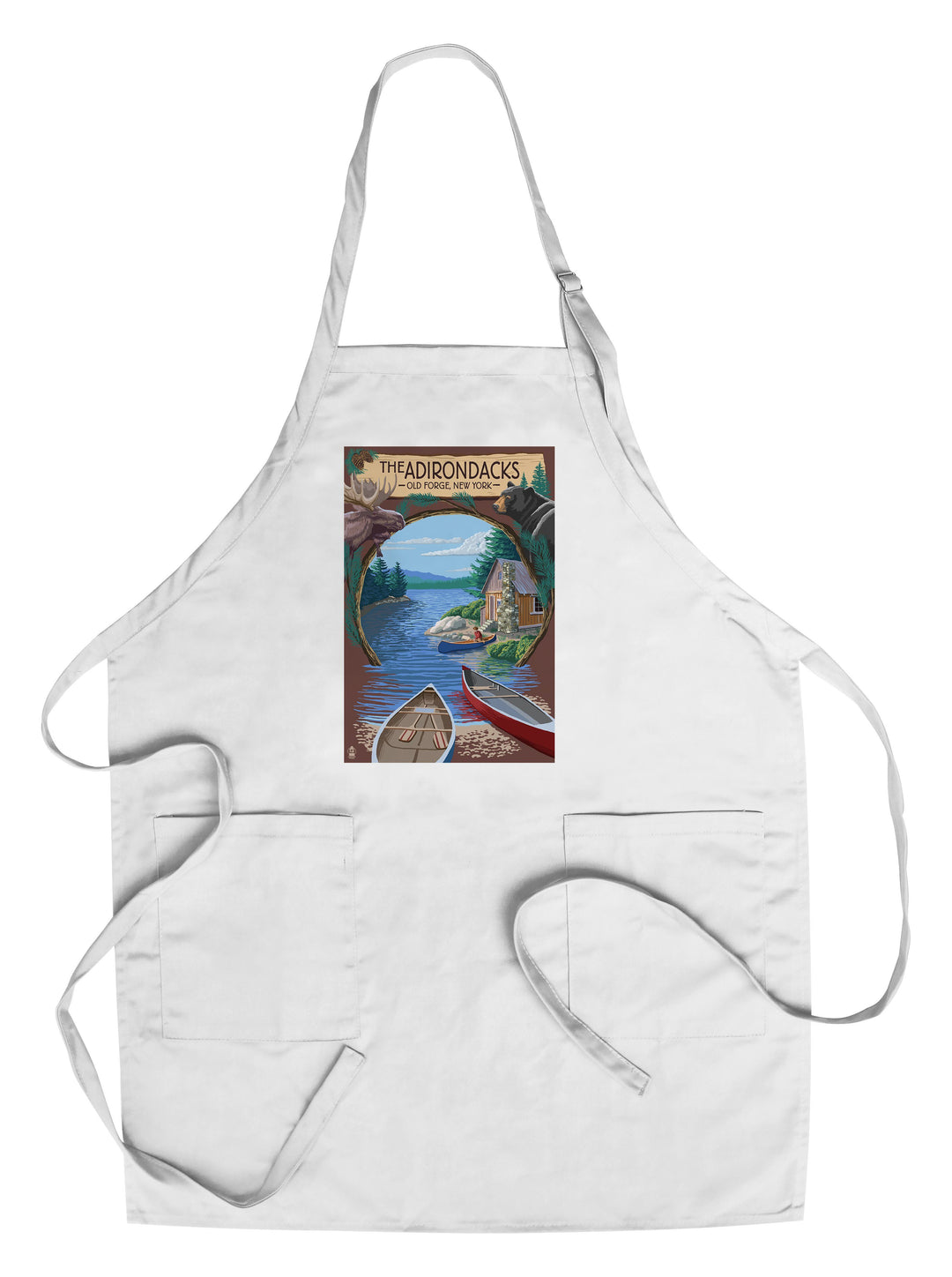 Old Forge, New York, The Adirondacks Scene, Lantern Press Artwork, Towels and Aprons Kitchen Lantern Press Chef's Apron