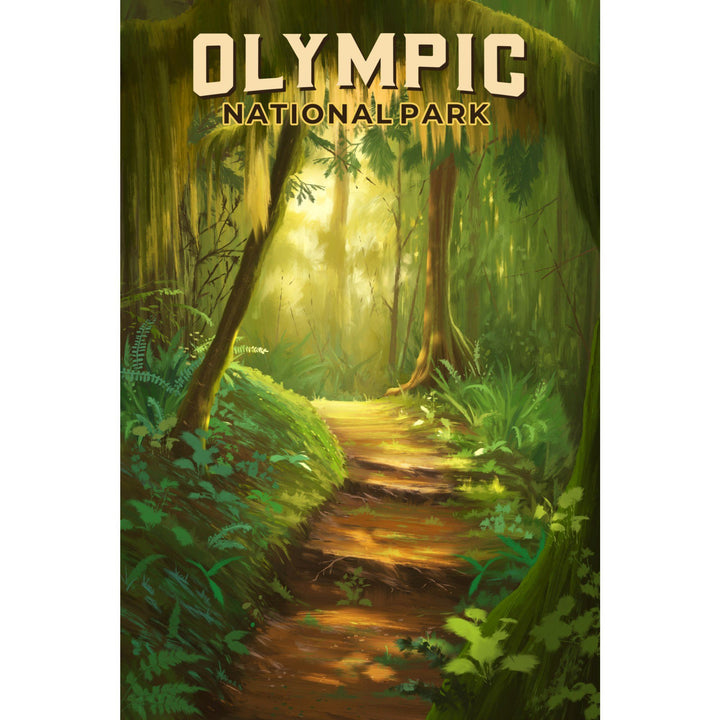 Olympic National Park, Washington, Oil Painting, Lantern Press Artwork, Towels and Aprons Kitchen Lantern Press 