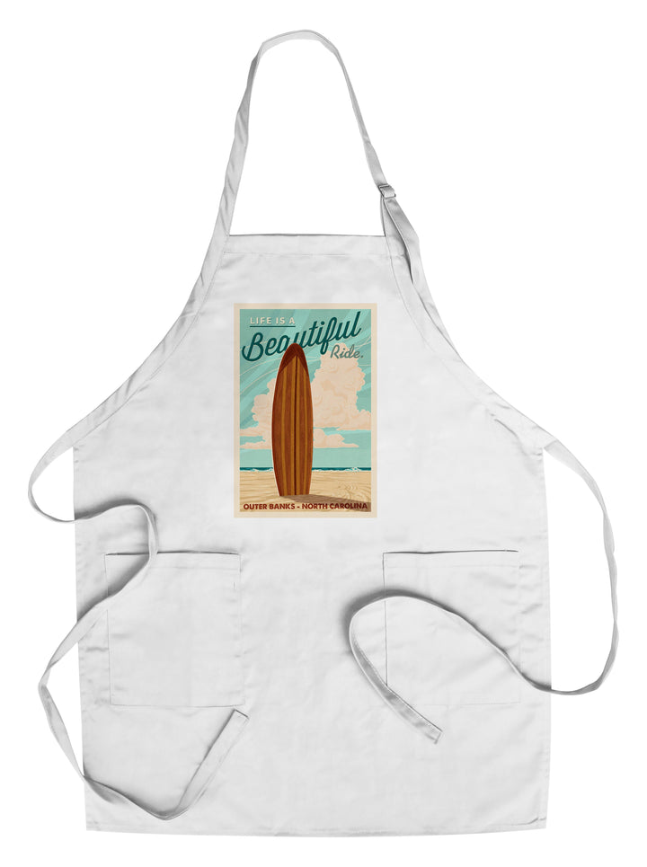 Outer Banks, North Carolina, Life is a Beautiful Ride, lantern Press Artwork, Towels and Aprons Kitchen Lantern Press Chef's Apron