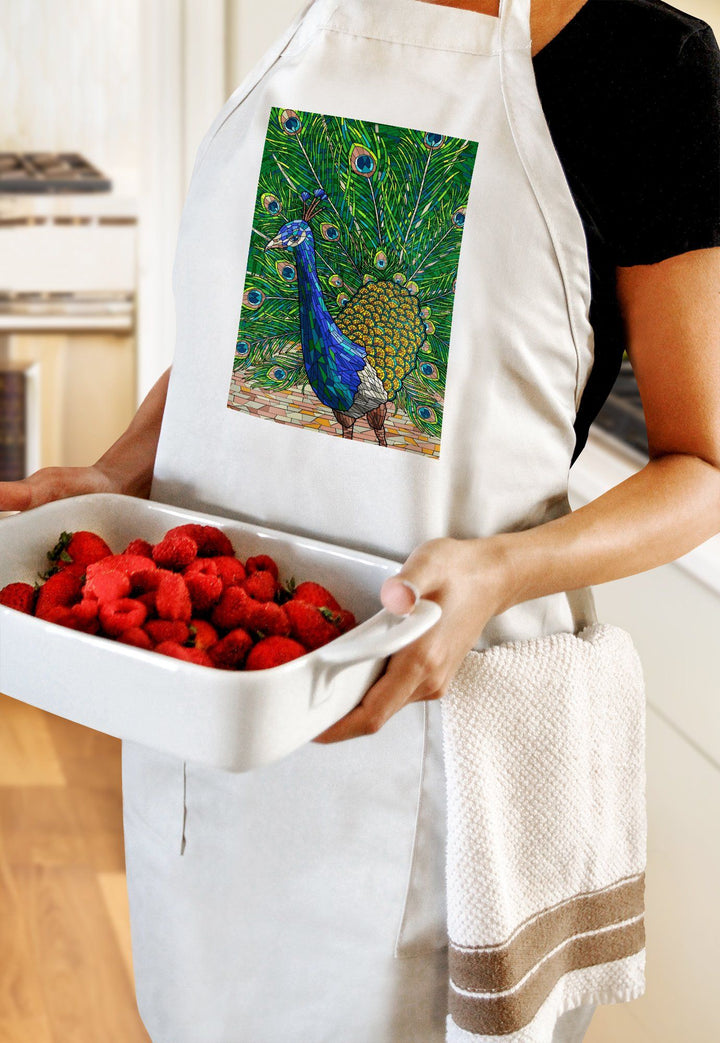 Peacock, Mosaic, Lantern Press Artwork, Towels and Aprons Kitchen Lantern Press