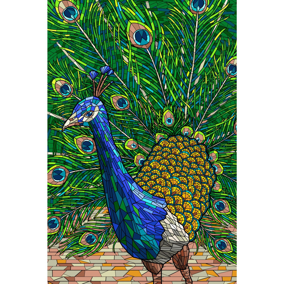 Peacock, Mosaic, Lantern Press Artwork, Towels and Aprons Kitchen Lantern Press