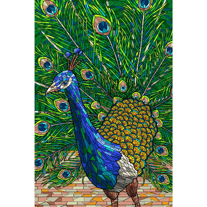 Peacock, Mosaic, Lantern Press Artwork, Towels and Aprons Kitchen Lantern Press