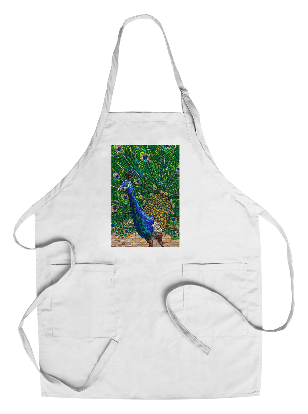 Peacock, Mosaic, Lantern Press Artwork, Towels and Aprons Kitchen Lantern Press Chef's Apron