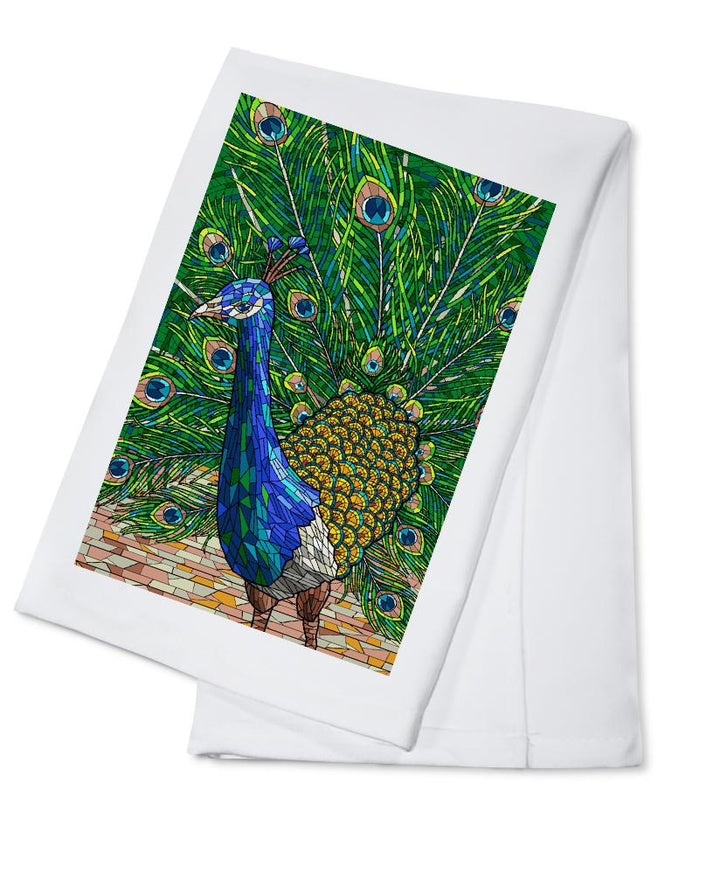Peacock, Mosaic, Lantern Press Artwork, Towels and Aprons Kitchen Lantern Press Cotton Towel