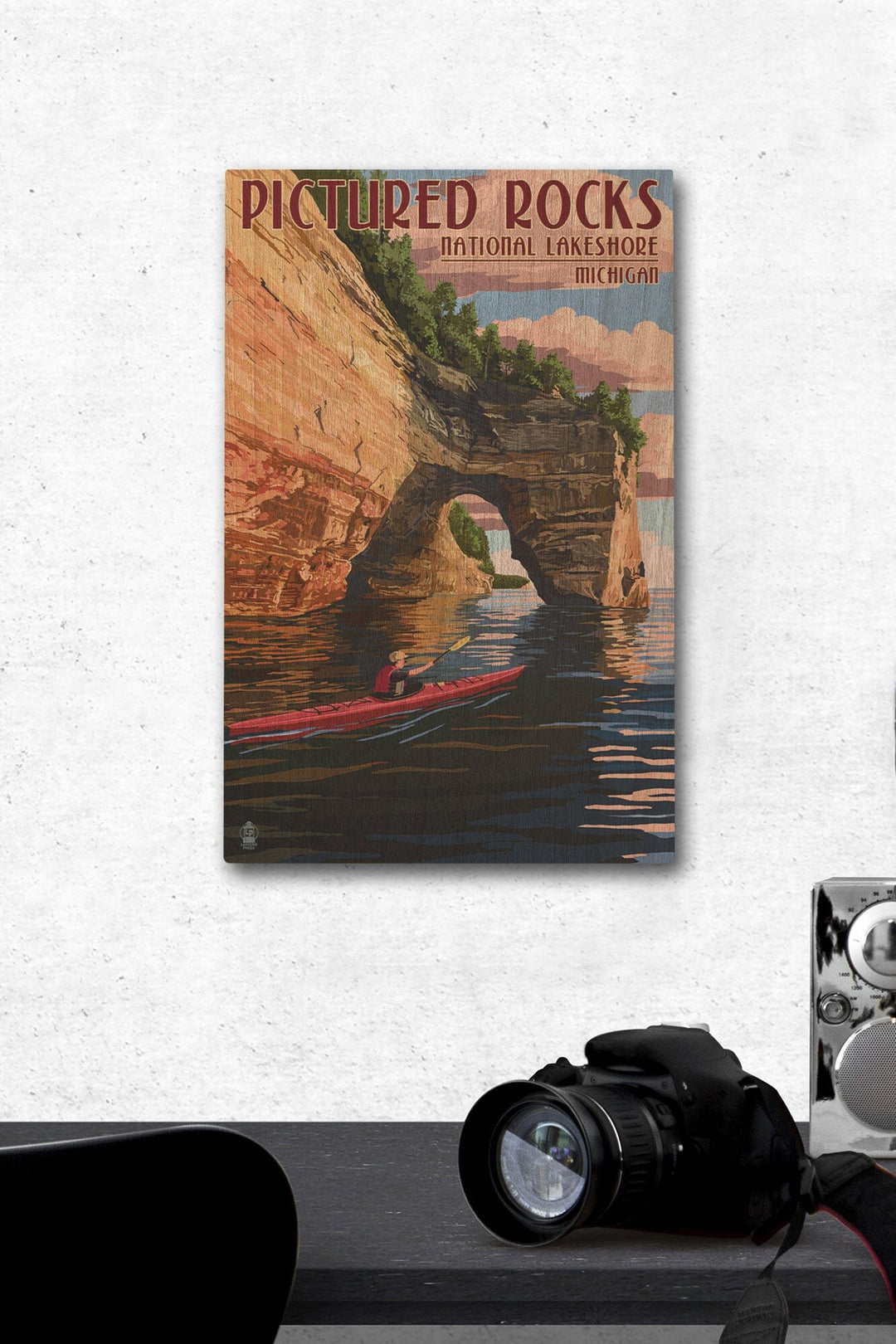 Pictured Rocks National Lakeshore, Michigan, Lantern Press Artwork, Wood Signs and Postcards Wood Lantern Press 12 x 18 Wood Gallery Print