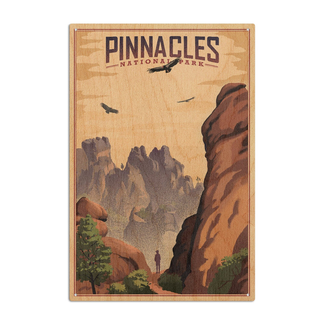 Pinnacles National Park, California, Lithograph, Lantern Press Artwork, Wood Signs and Postcards Wood Lantern Press 10 x 15 Wood Sign