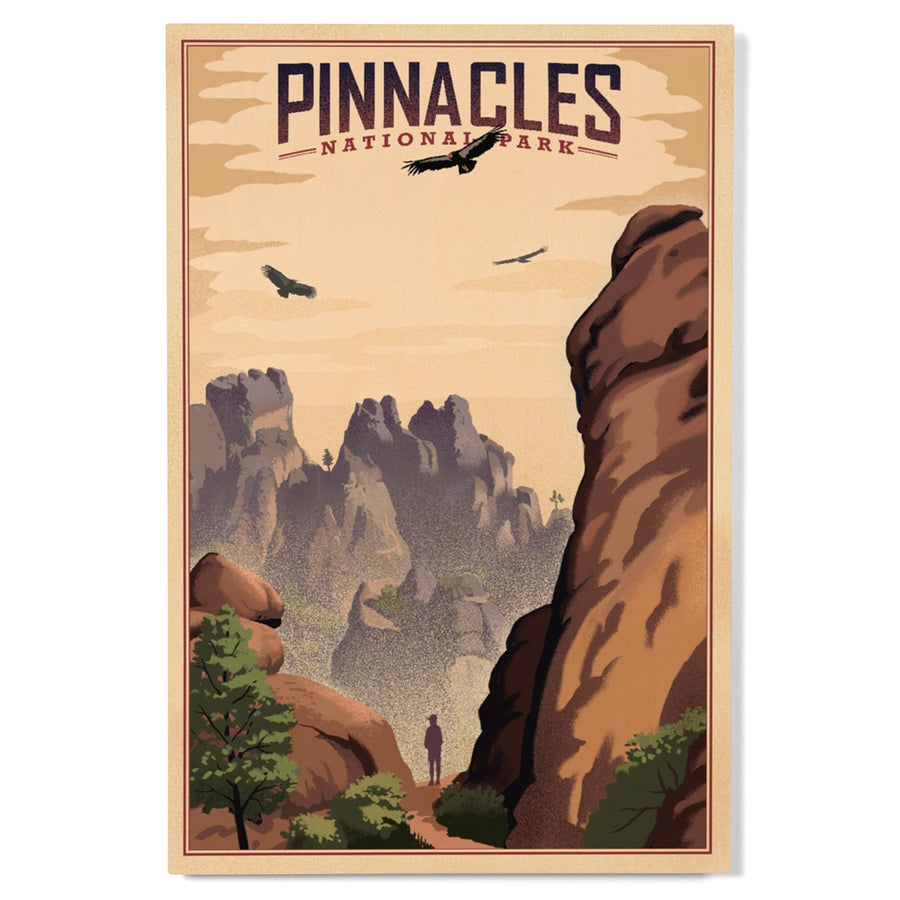 Pinnacles National Park, California, Lithograph, Lantern Press Artwork, Wood Signs and Postcards Wood Lantern Press