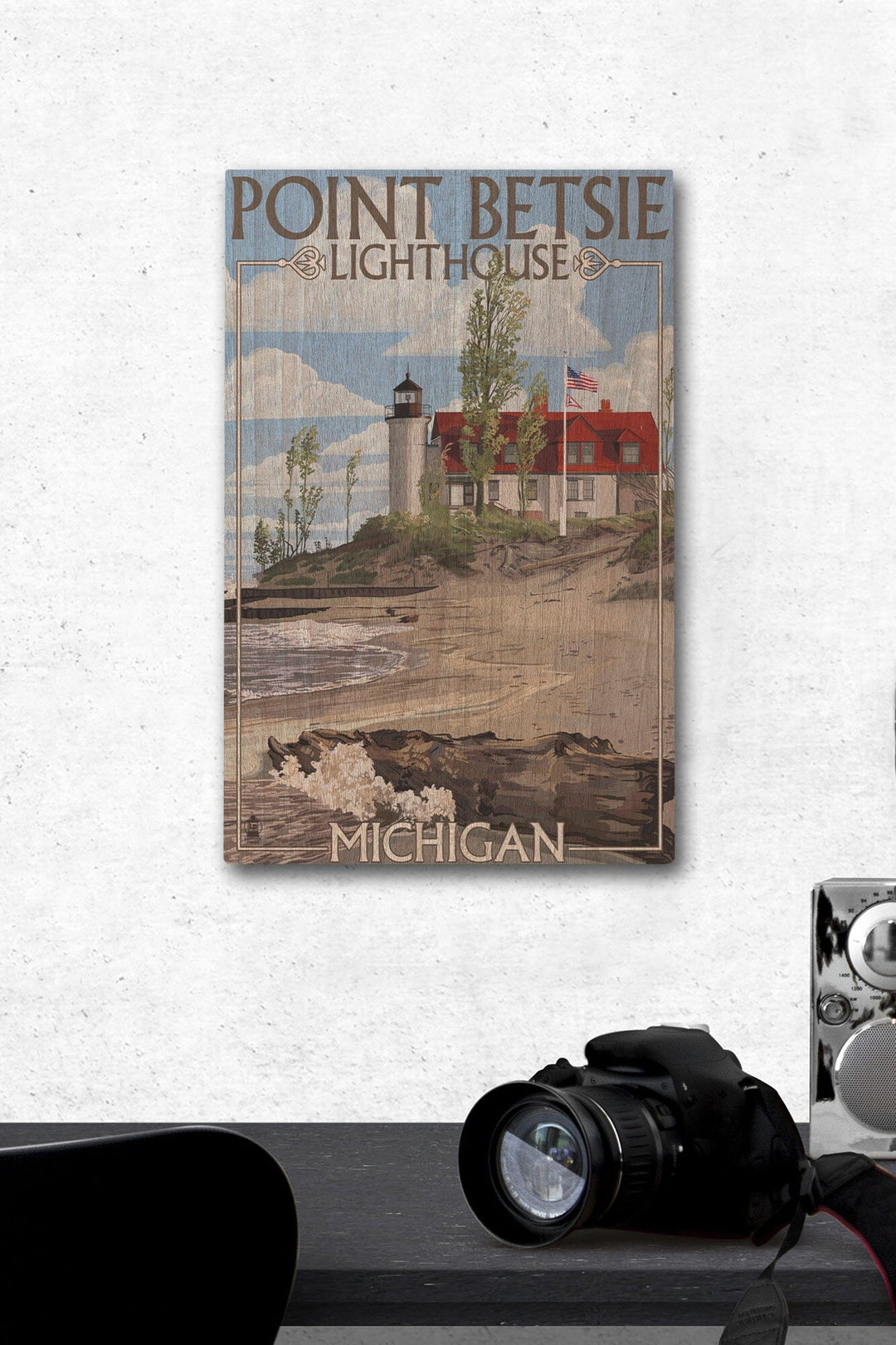Point Betsie Lighthouse, Michigan, Lantern Press Artwork, Wood Signs and Postcards Wood Lantern Press 12 x 18 Wood Gallery Print