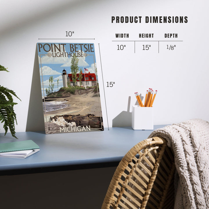Point Betsie Lighthouse, Michigan, Lantern Press Artwork, Wood Signs and Postcards Wood Lantern Press