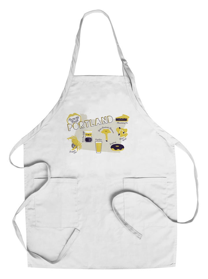 Portland, Oregon, Ate My Way Collection, State Menu, Towels and Aprons Kitchen Lantern Press Chef's Apron
