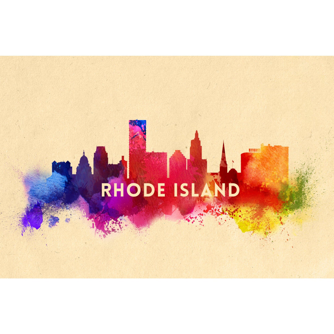 Rhode Island, Skyline Abstract Kitchen Lantern Press
