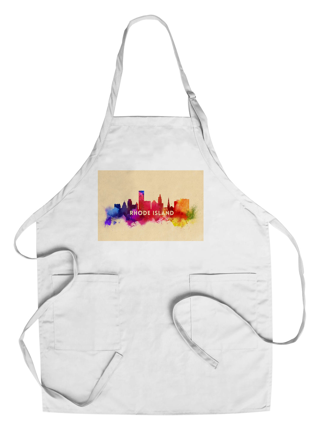 Rhode Island, Skyline Abstract Kitchen Lantern Press Chef's Apron