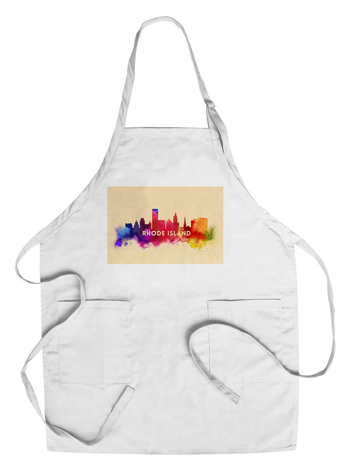 Rhode Island, Skyline Abstract Kitchen Lantern Press Chef's Apron