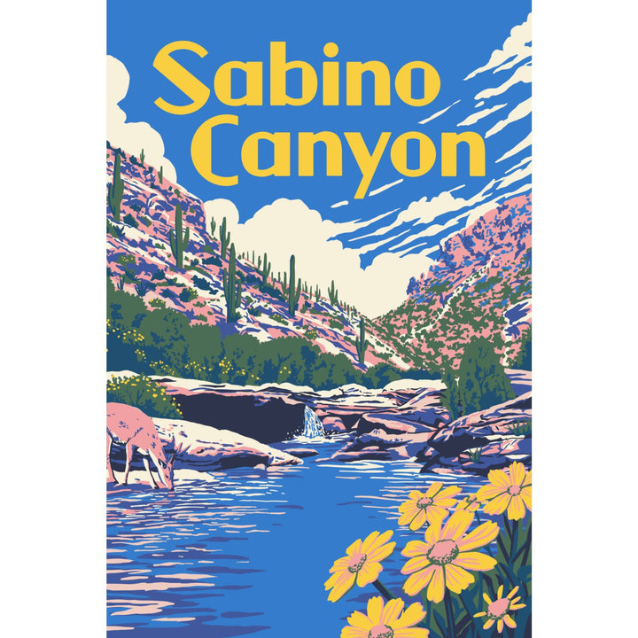 Sabino Canyon, Arizona, Explorer Series, Lantern Press Artwork, Towels and Aprons Kitchen Lantern Press