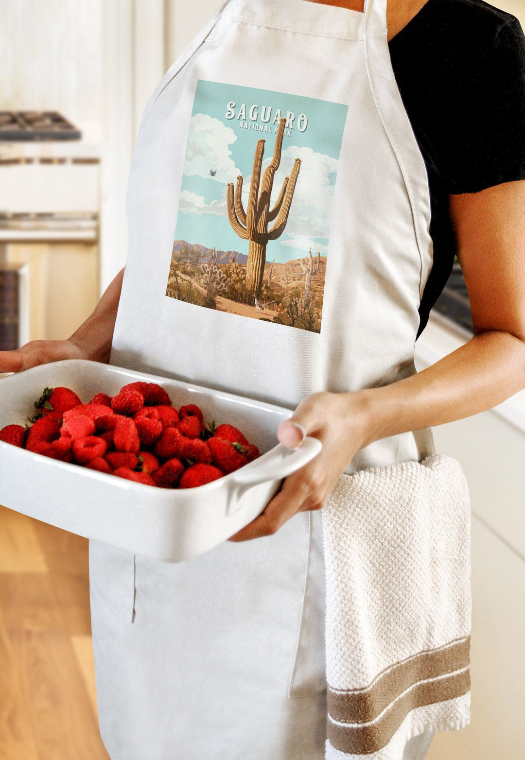 Saguaro National Park, Arizona, Painterly National Park Series, Towels and Aprons Kitchen Lantern Press