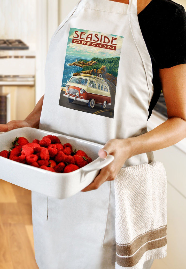 Seaside, Oregon, Camper Van, Lantern Press Artwork, Towels and Aprons Kitchen Lantern Press