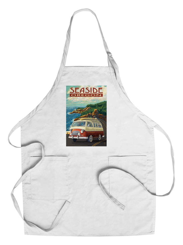 Seaside, Oregon, Camper Van, Lantern Press Artwork, Towels and Aprons Kitchen Lantern Press Chef's Apron